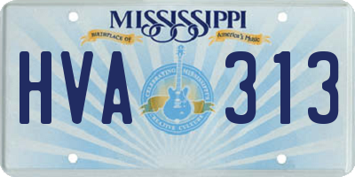 MS license plate HVA313