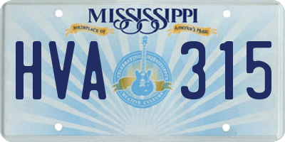 MS license plate HVA315