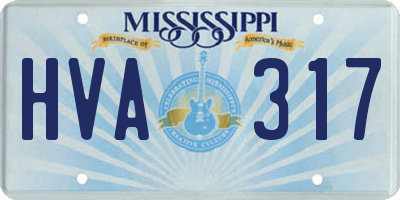MS license plate HVA317