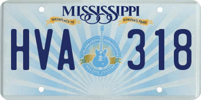 MS license plate HVA318