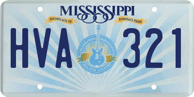 MS license plate HVA321