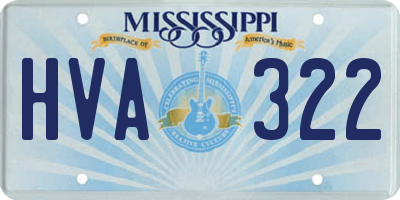 MS license plate HVA322