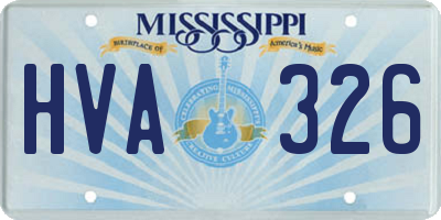 MS license plate HVA326