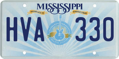 MS license plate HVA330