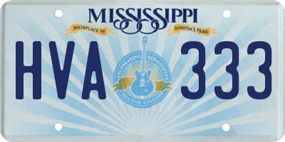 MS license plate HVA333