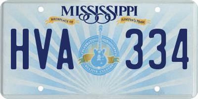 MS license plate HVA334