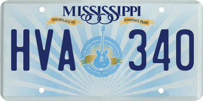 MS license plate HVA340