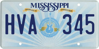 MS license plate HVA345