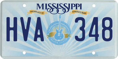 MS license plate HVA348