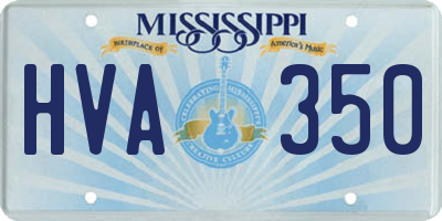 MS license plate HVA350