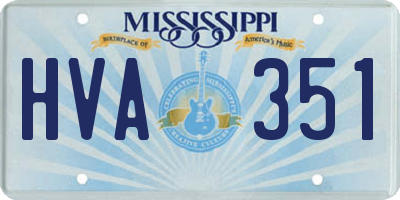 MS license plate HVA351