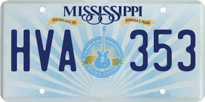 MS license plate HVA353