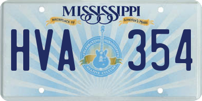 MS license plate HVA354