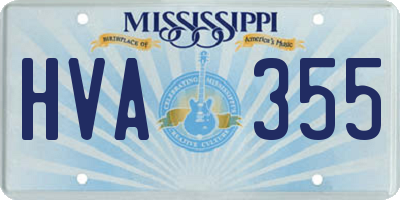 MS license plate HVA355