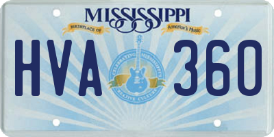MS license plate HVA360