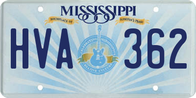 MS license plate HVA362