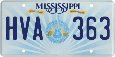 MS license plate HVA363