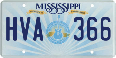 MS license plate HVA366