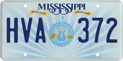 MS license plate HVA372