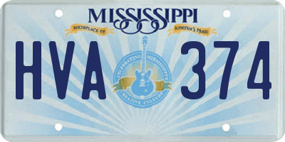 MS license plate HVA374