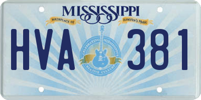 MS license plate HVA381