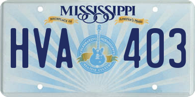 MS license plate HVA403