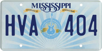 MS license plate HVA404