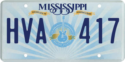 MS license plate HVA417