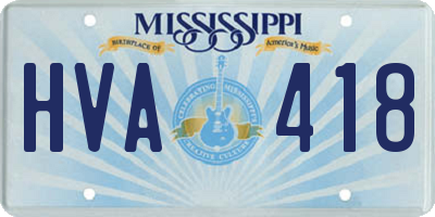 MS license plate HVA418