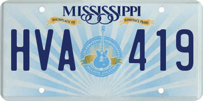 MS license plate HVA419