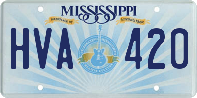 MS license plate HVA420