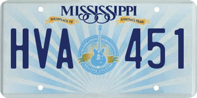 MS license plate HVA451
