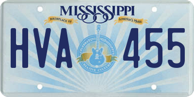 MS license plate HVA455
