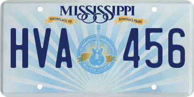 MS license plate HVA456