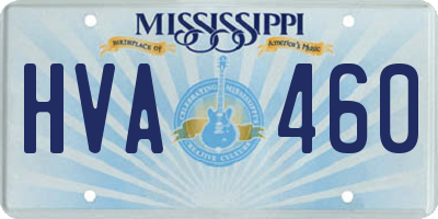 MS license plate HVA460