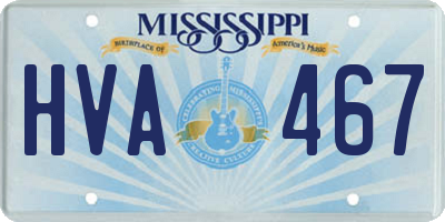 MS license plate HVA467