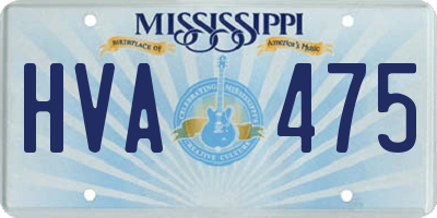 MS license plate HVA475