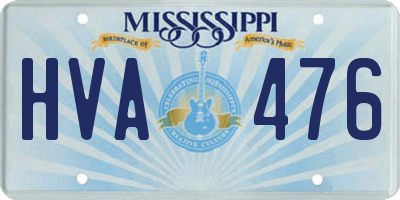 MS license plate HVA476
