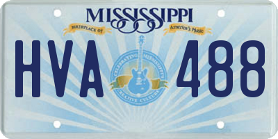 MS license plate HVA488
