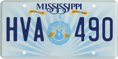 MS license plate HVA490