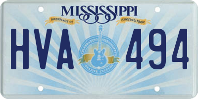 MS license plate HVA494