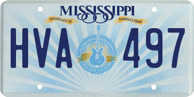 MS license plate HVA497