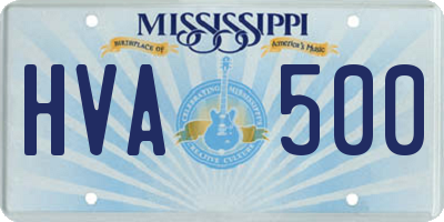 MS license plate HVA500