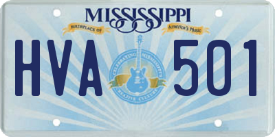 MS license plate HVA501