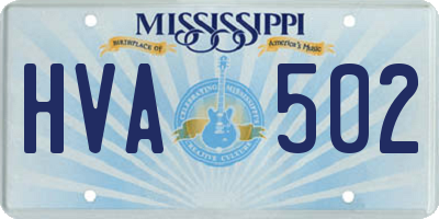 MS license plate HVA502