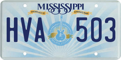 MS license plate HVA503