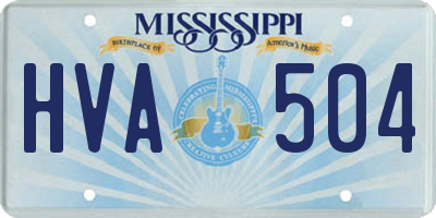 MS license plate HVA504