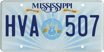 MS license plate HVA507