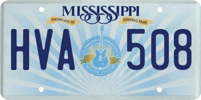MS license plate HVA508