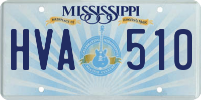 MS license plate HVA510